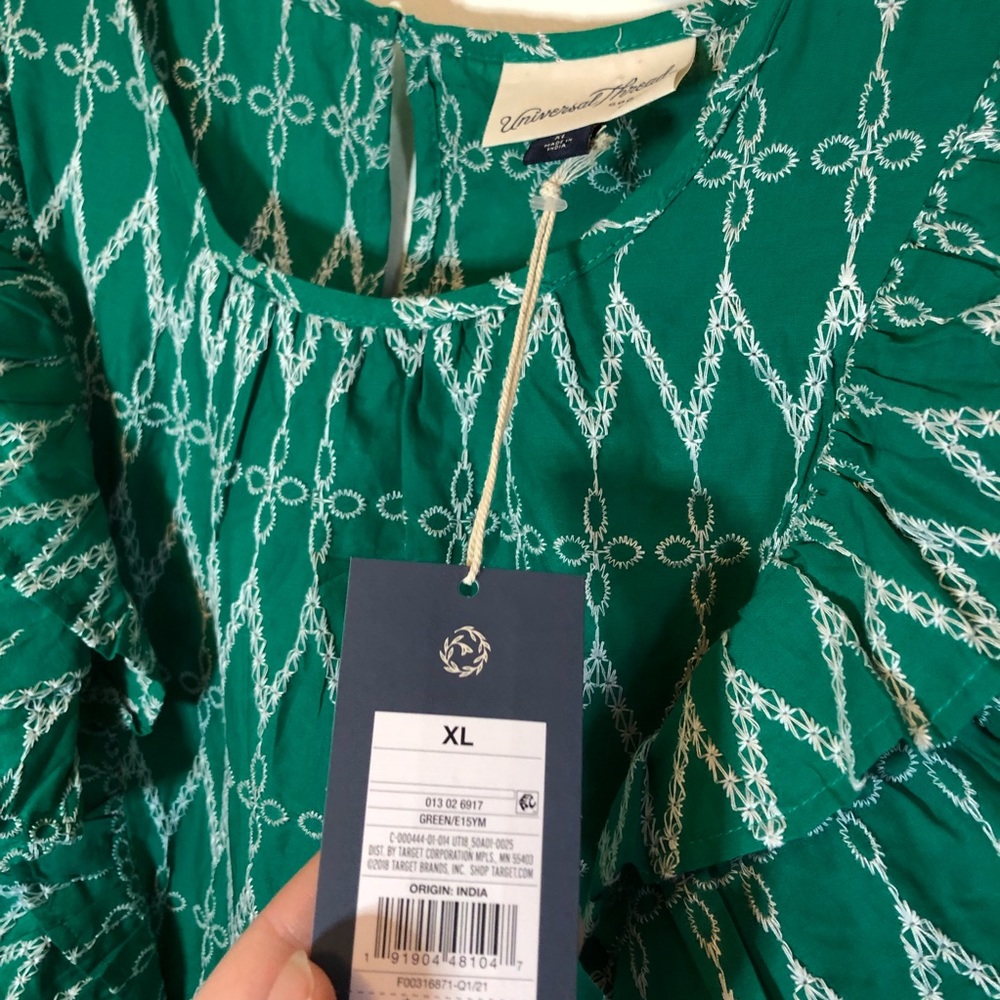 Green Ruffle Shirt New with Tags - Picture 4 of 5